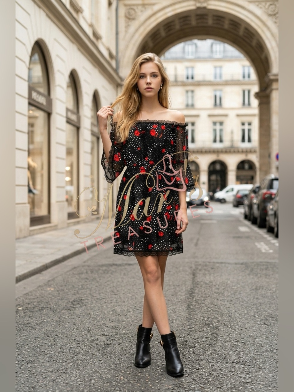 The Kooples Popi Pop Off-The-Shoulder Floral-Print